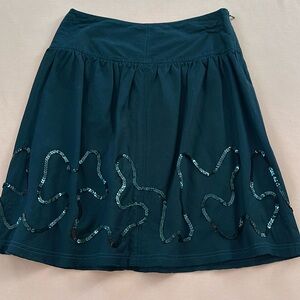 GENERA Sequin Embellished Black Cotton Skirt. Size 2.